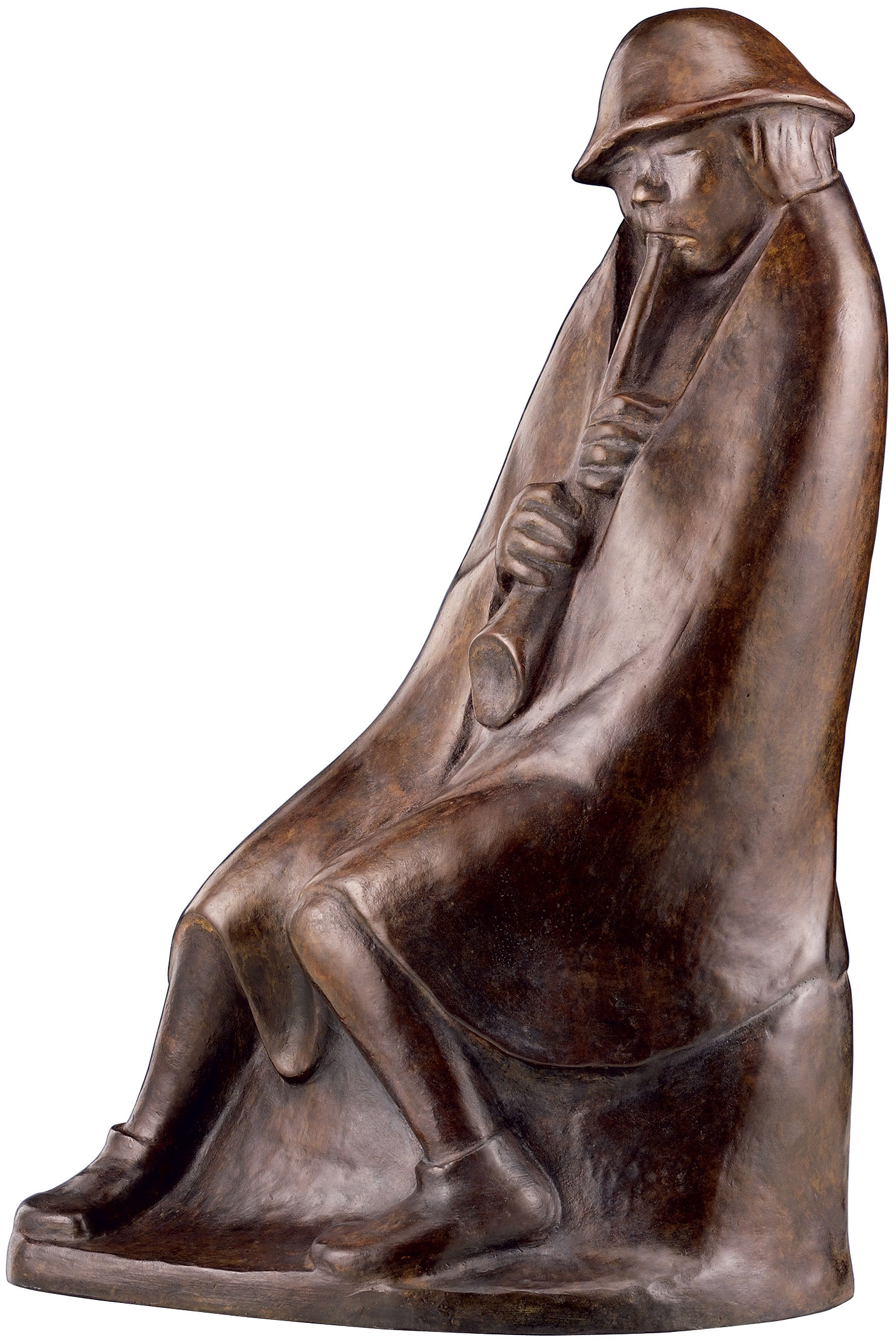 Ernst Barlach: Skulptur 'Der Flötenbläser' (1936), Reduktion in Bronze