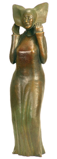 Günter Grass: Skulptur 'Flügelhaube', Bronze
