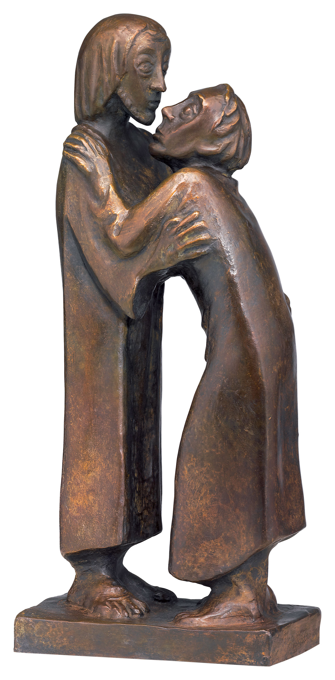 Ernst Barlach: Skulptur 'Das Wiedersehen' (1930), Reduktion in Bronze