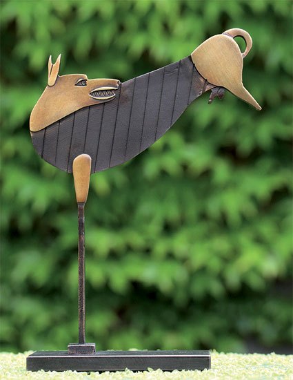 Paul Wunderlich: Skulptur 'Springender Hund', Bronze