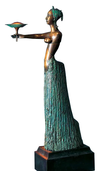 Paul Wunderlich: Großskulptur 'Daphne', Bronze