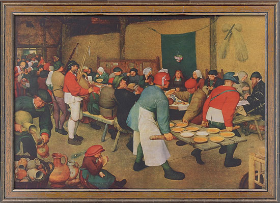 Pieter Brueghel d. Ä.: Bild 'Bauernhochzeit' (1568), gerahmt