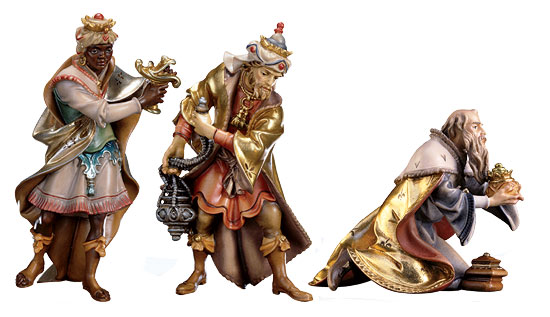 Krippenfiguren 'Heilige Drei Könige', handbemalt