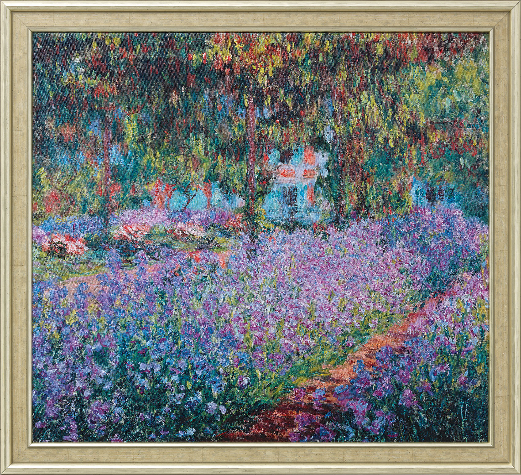 Claude Monet: Bild 'Irisbeet in Monets Garten' (1900), gerahmt