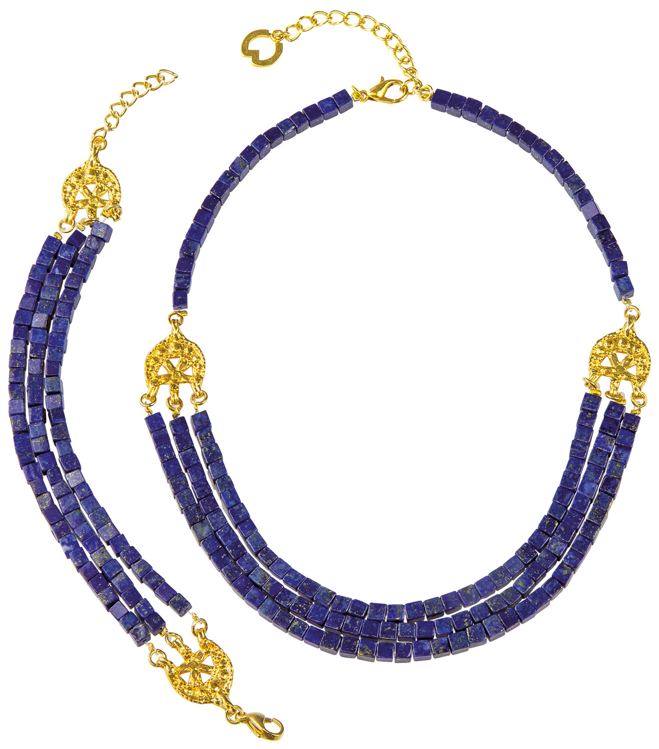 Petra Waszak: Schmuckset mit Lapislazuli-Quadern