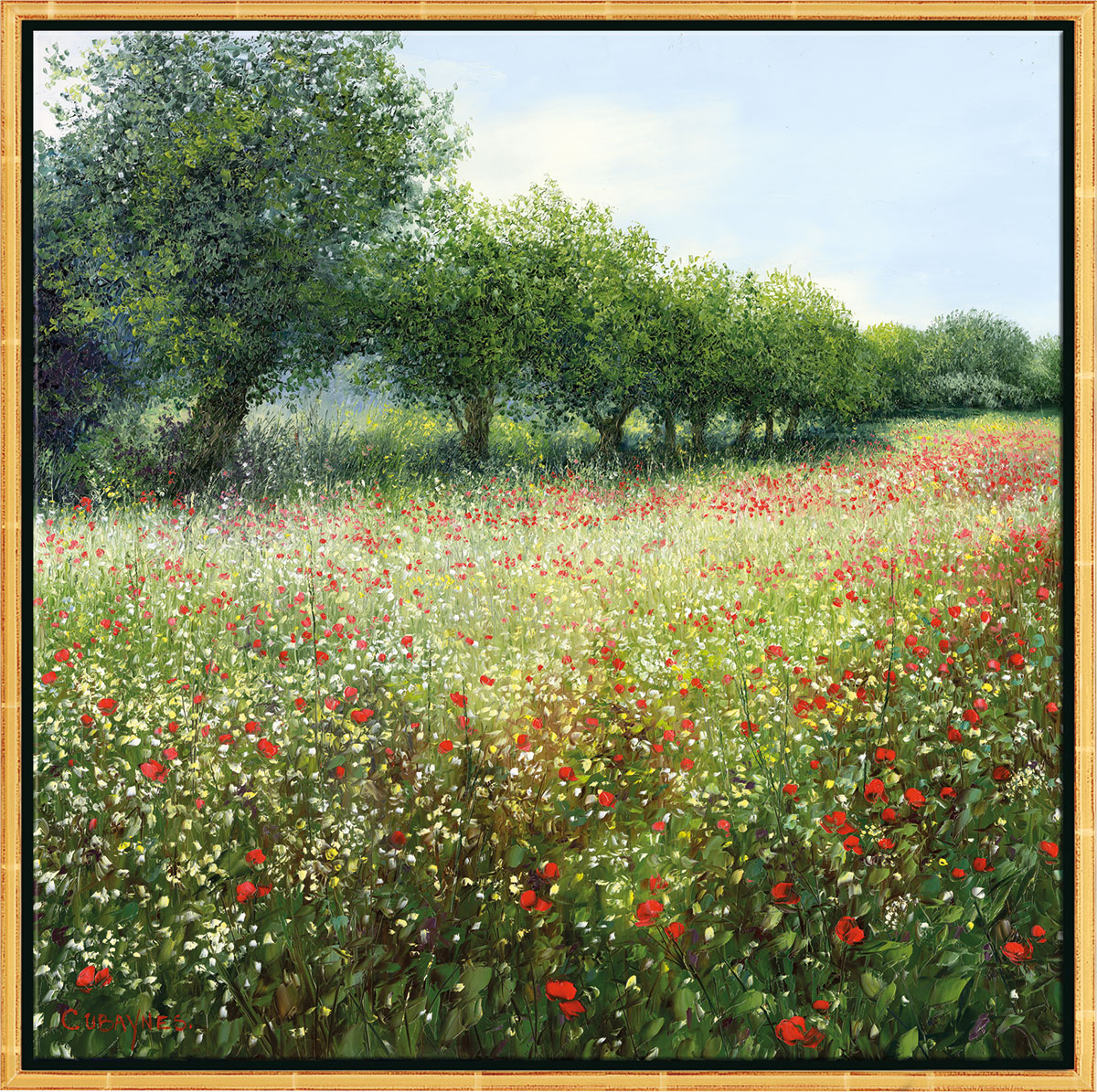 Jean-Claude Cubaynes: Bild 'Champ de coquelicots', gerahmt