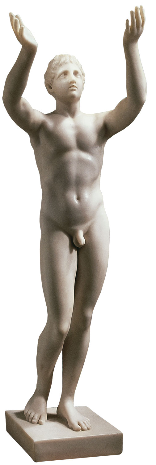 Leochares: Statue 'Betender Ephebe' (Originalgröße), Version in Kunstmarmor