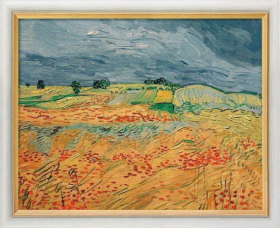 Vincent van Gogh: Bild 'Weizenfeld mit Gewitterhimmel' (1890), gerahmt