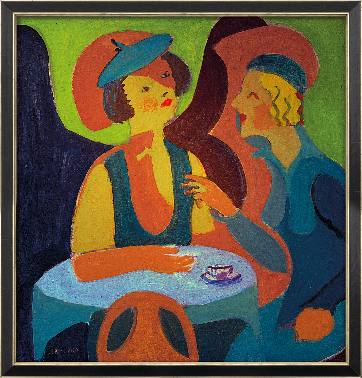 Ernst Ludwig Kirchner: Bild 'Zwei Damen im Café' (1927), gerahmt