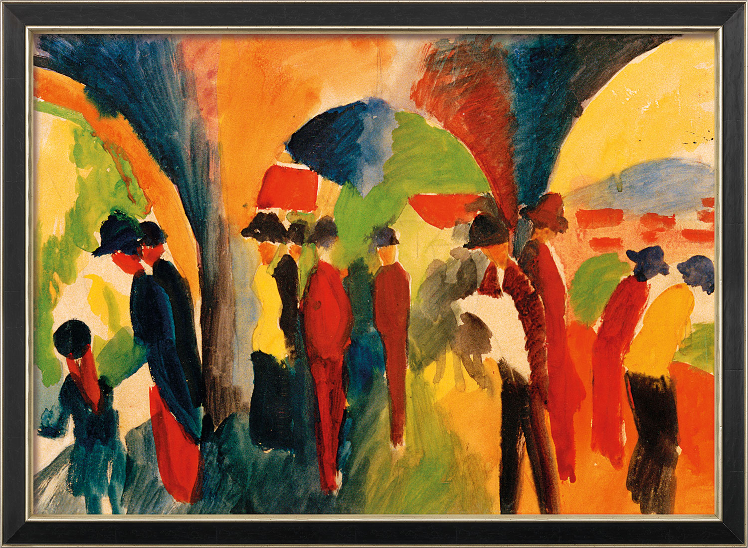 August Macke: Bild 'Unter den Lauben von Thun' (1913), gerahmt