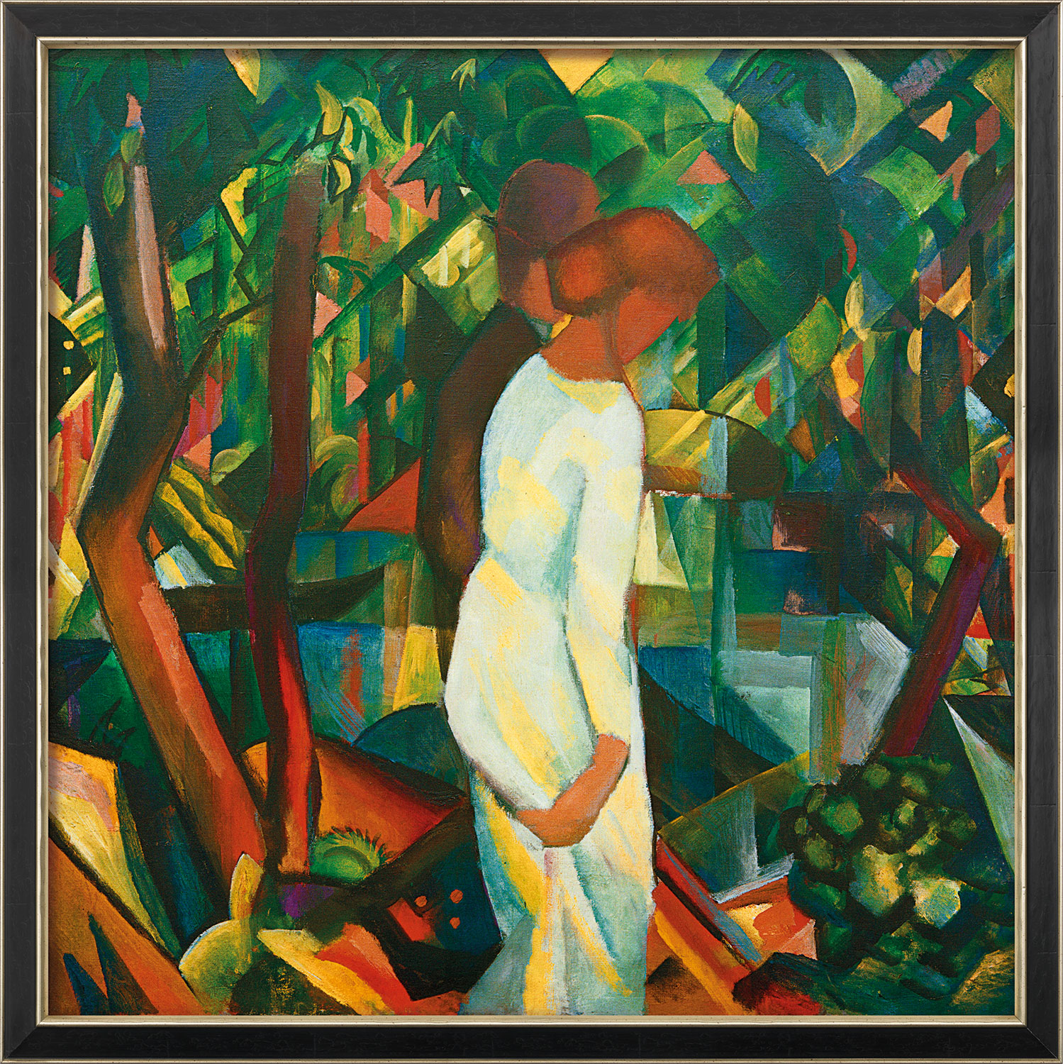 August Macke: Bild 'Paar im Wald' (1912), gerahmt