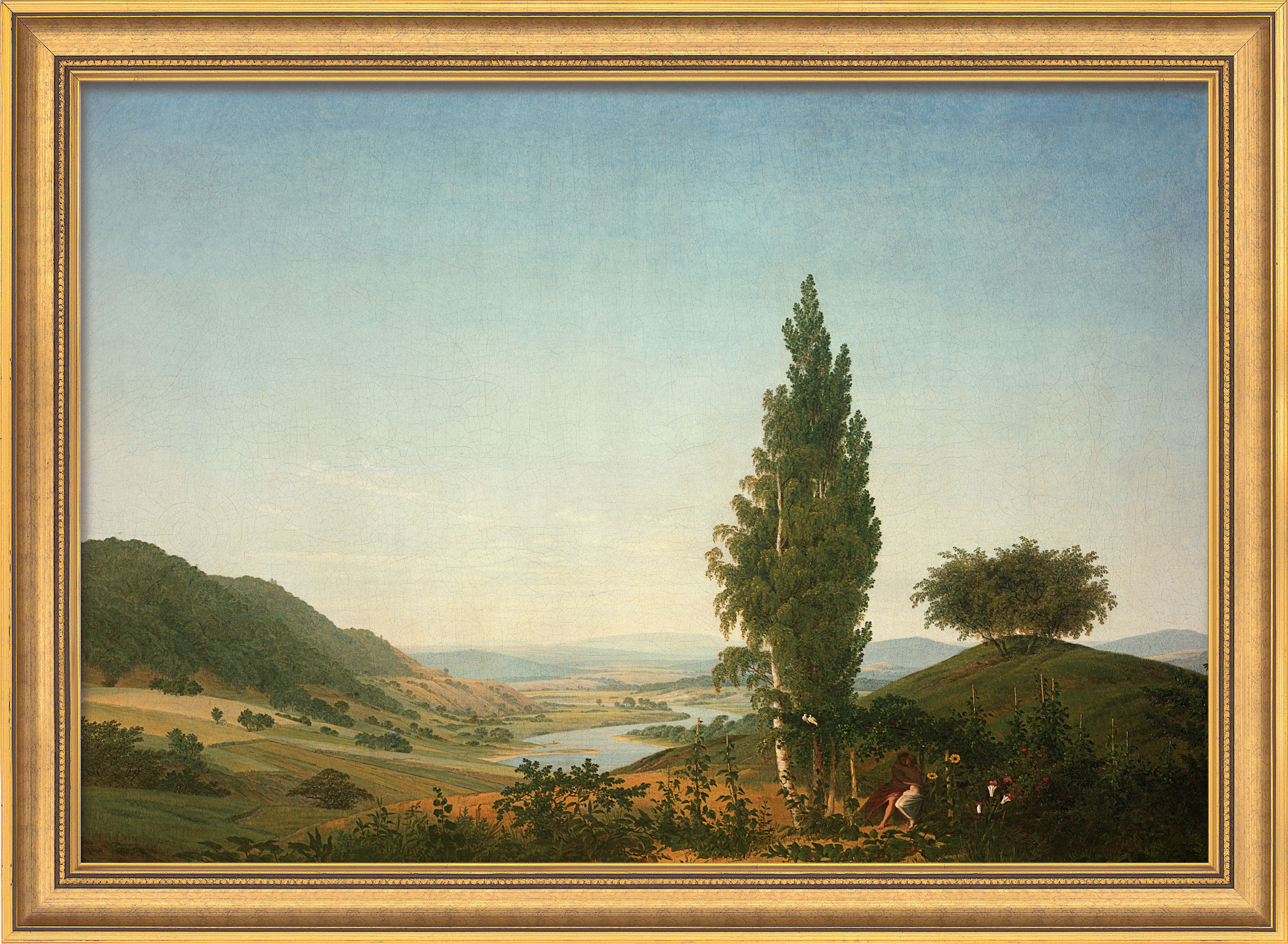 Caspar David Friedrich: Bild 'Der Sommer (Landschaft mit Liebespaar)', gerahmt