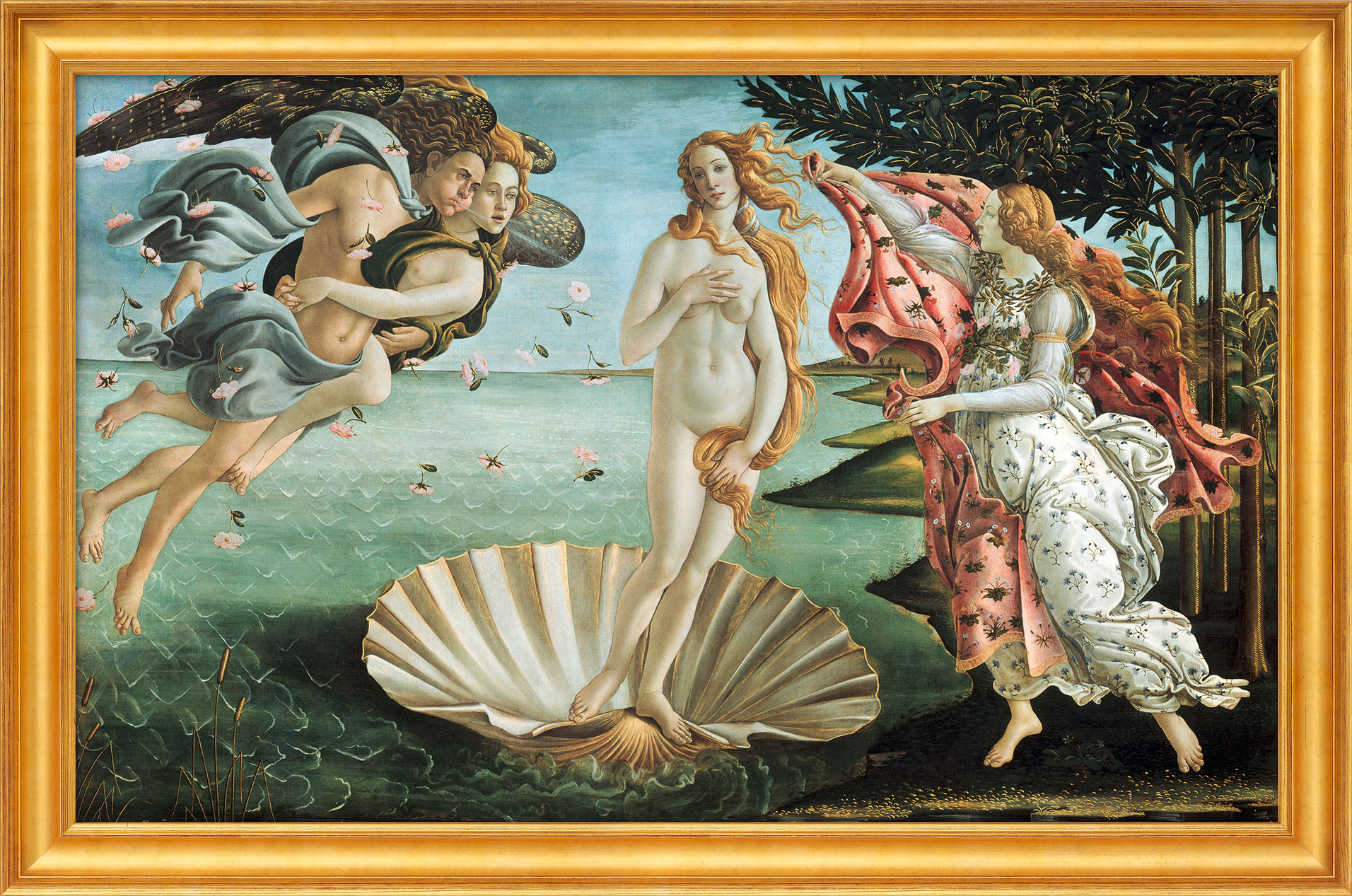 Sandro Botticelli: Bild 'Die Geburt der Venus' (1484/86), gerahmt