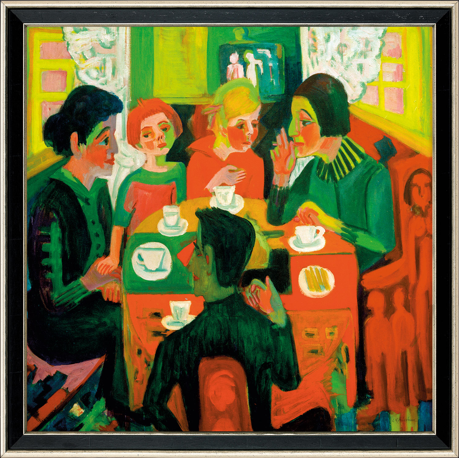 Ernst Ludwig Kirchner: Bild 'Kaffeetisch' (1923), gerahmt