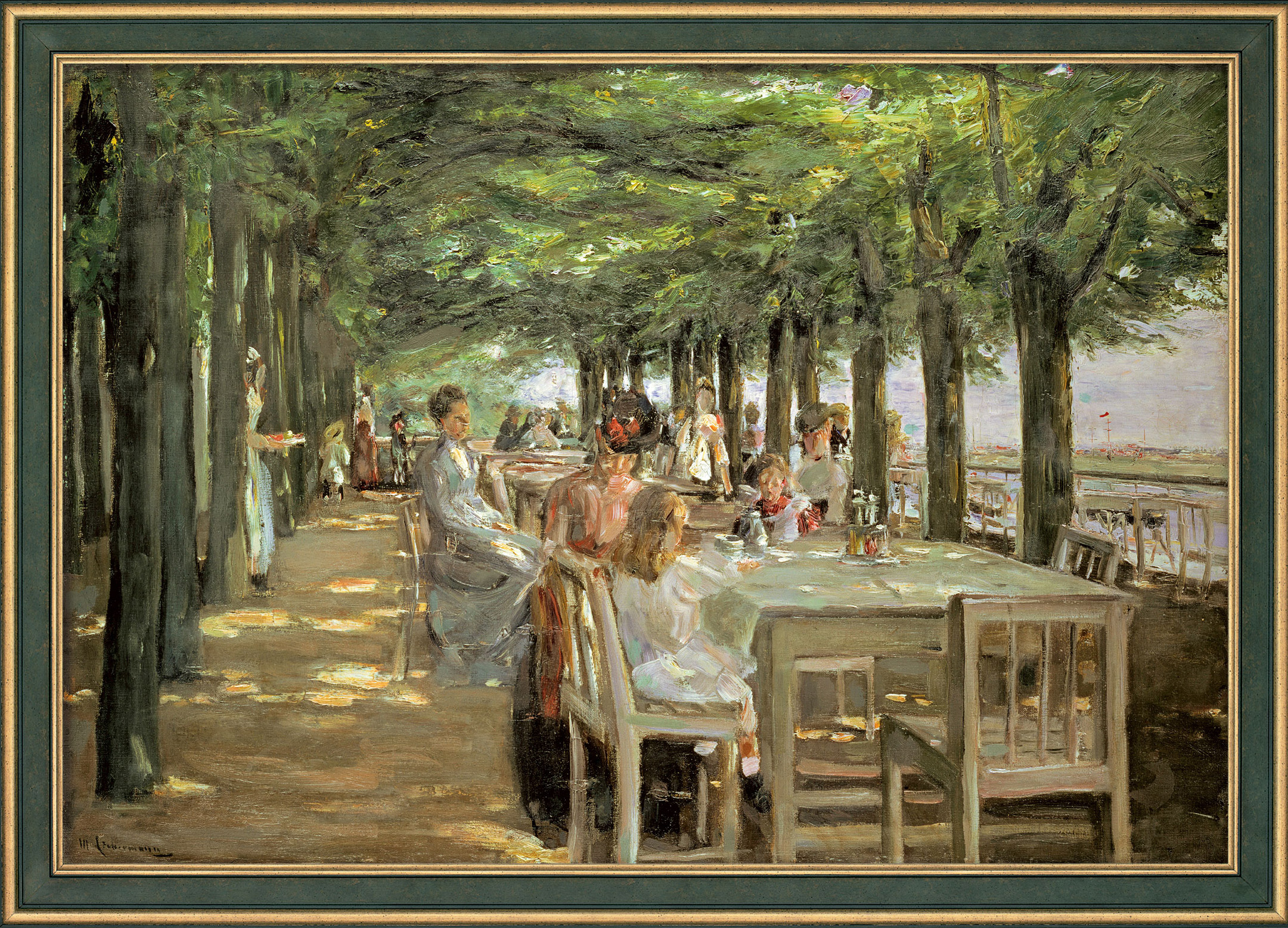 Max Liebermann: Bild 'Terrasse im Restaurant Jacob' (1902-03), gerahmt