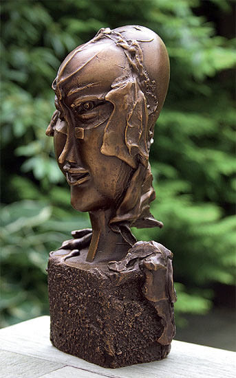 Paul Wunderlich: Skulptur 'Frauenköpfchen', Bronze