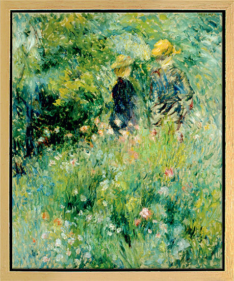 Auguste Renoir: Bild 'Begegnung im Rosengarten', gerahmt