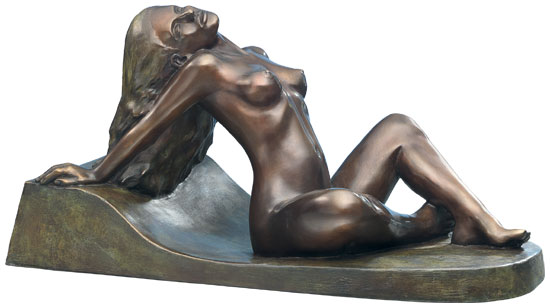 Peter Hohberger: Skulptur 'Liegender Akt', Version in Bronze