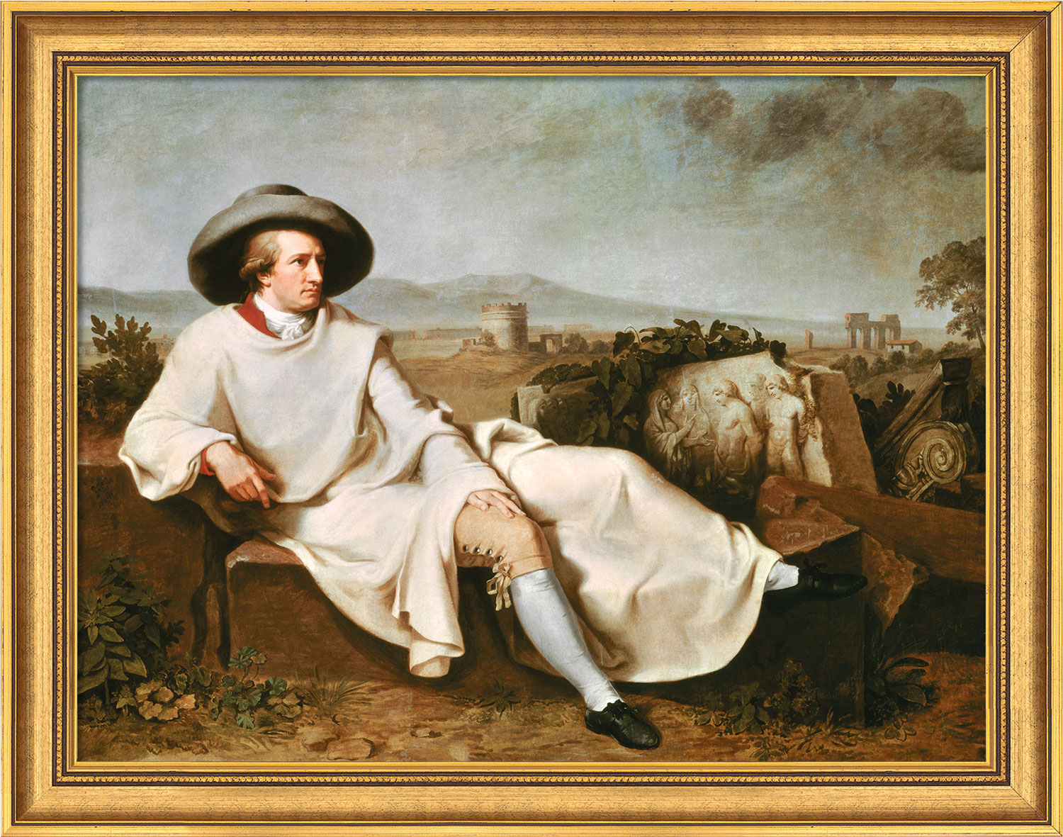 Johann Heinrich Wilhelm Tischbein: Bild 'Goethe in der Campagna' (1786/87), gerahmt