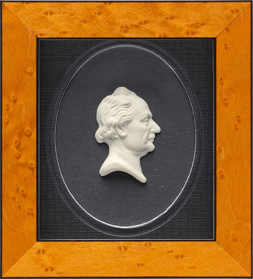 Miniatur-Porzellanbild 'Johann Wolfgang von Goethe', gerahmt