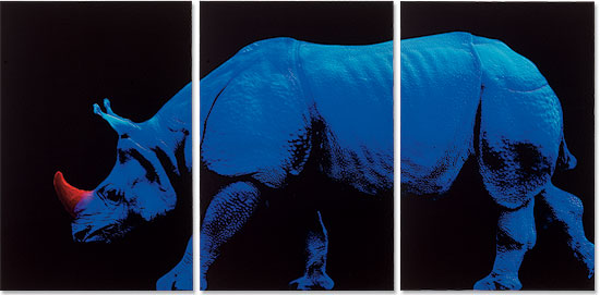 Sven Delitz: Bild 'Blaues Nashorn (2007)', kleine Version, auf Keilrahmen