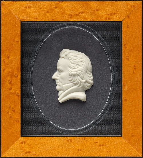 Miniatur-Porzellanbild 'Beethoven', gerahmt