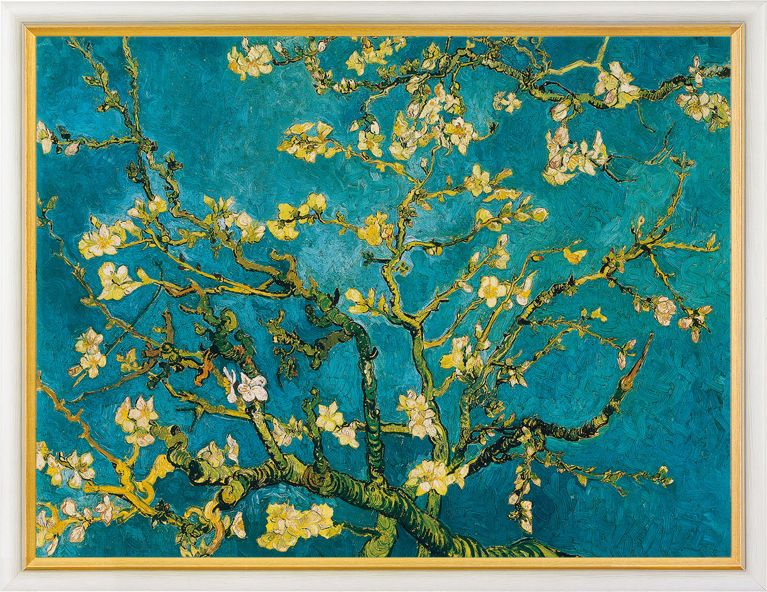 Vincent van Gogh: Bild 'Blühende Mandelbaumzweige' (1890), gerahmt