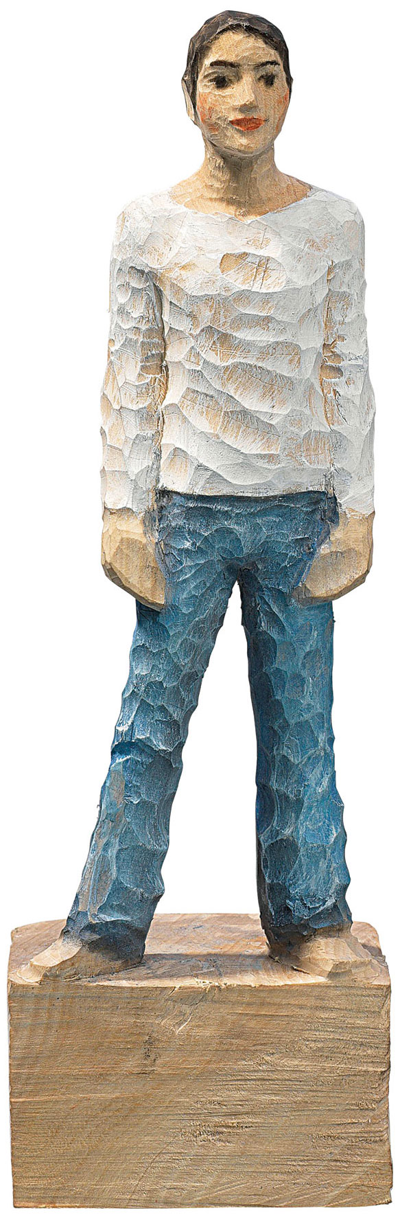 Michael Pickl: Skulptur 'Mann', Kunstguss Holzfinish