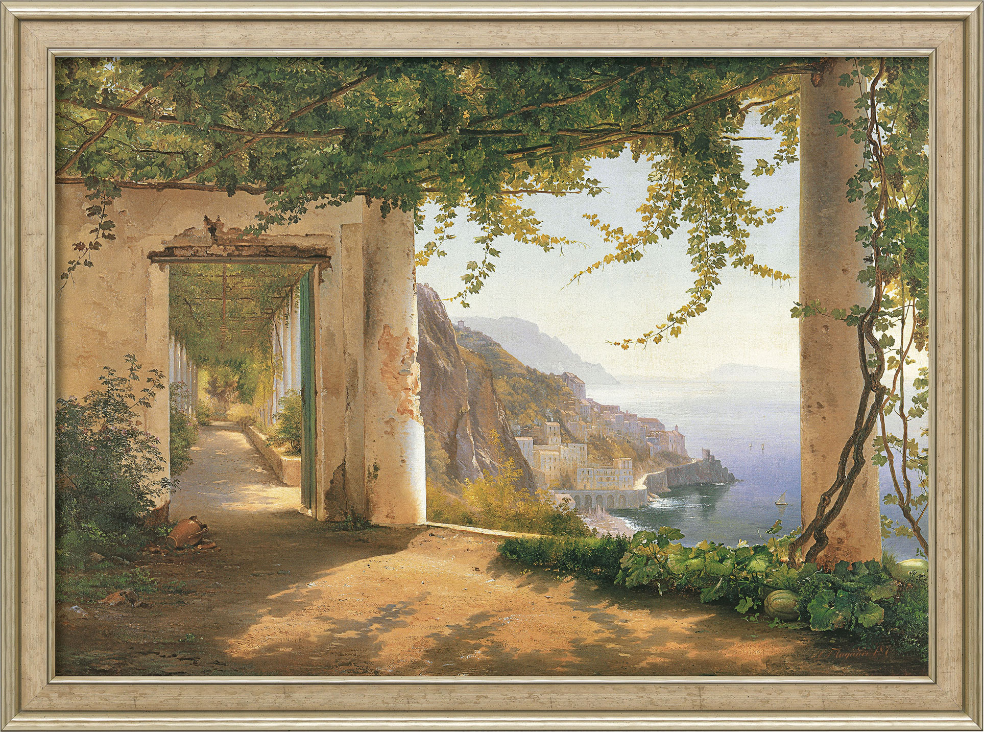Carl Frederic Aagaard: Bild 'View to the Amalfi Coast', gerahmt