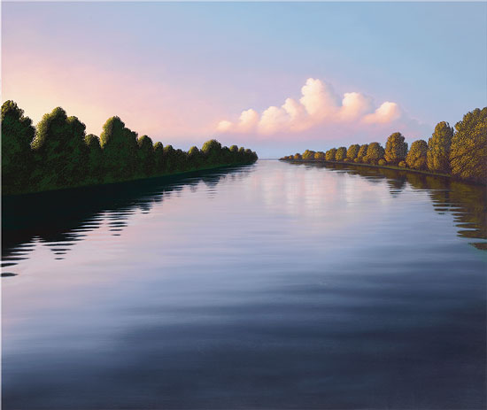 Michael Krähmer: Bild 'Abendlicher Fluss', auf Keilrahmen