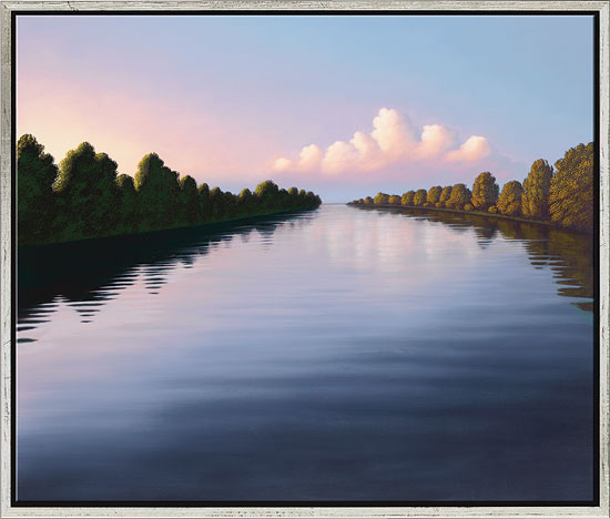 Michael Krähmer: Bild 'Abendlicher Fluss', gerahmt