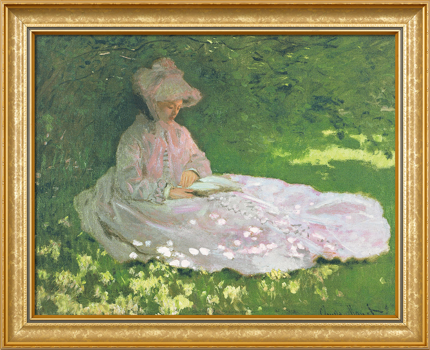 Claude Monet: Bild 'Die Lesende' (1872), gerahmt