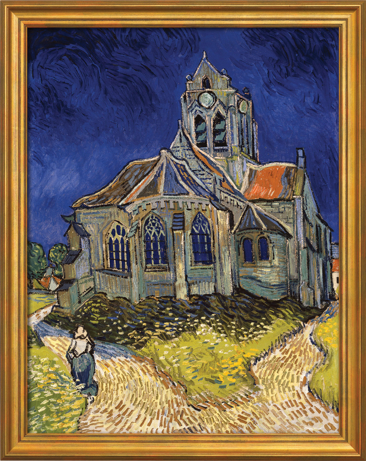 Vincent van Gogh: Bild 'Kirche von Auvers-sur-Oise' (1890), gerahmt