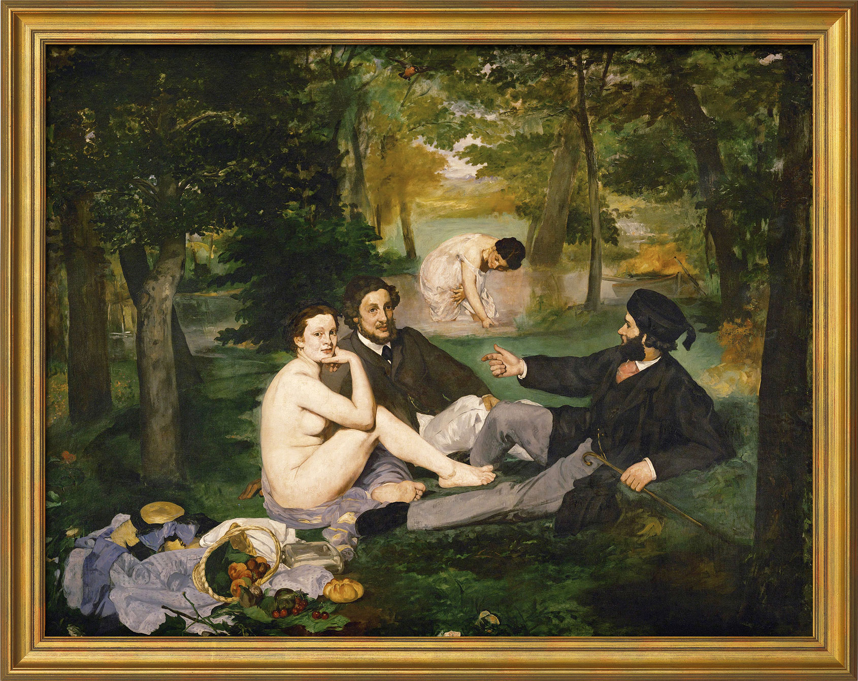 Edouard Manet: Bild 'Le Déjeuner sur l'herbe (Frühstück im Grünen)' (1863), gerahmt