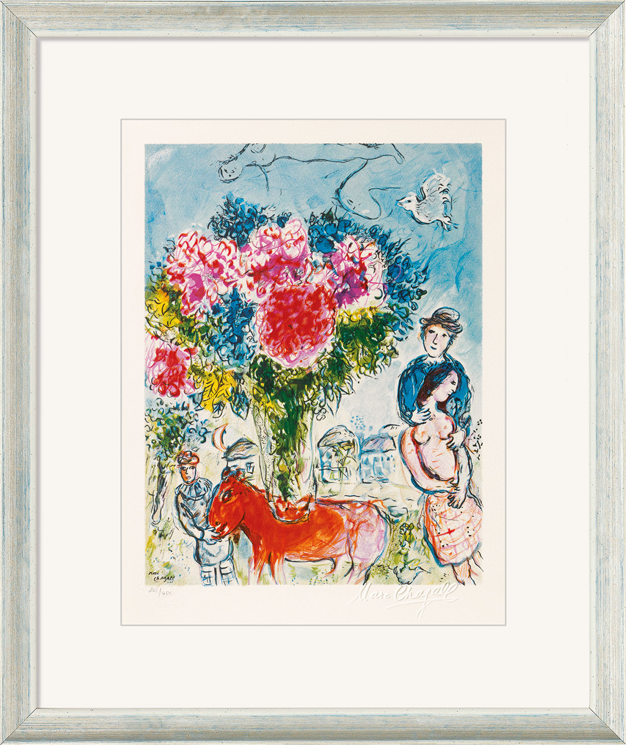 Marc Chagall: Bild 'Personnages fantastiques' (1974), gerahmt