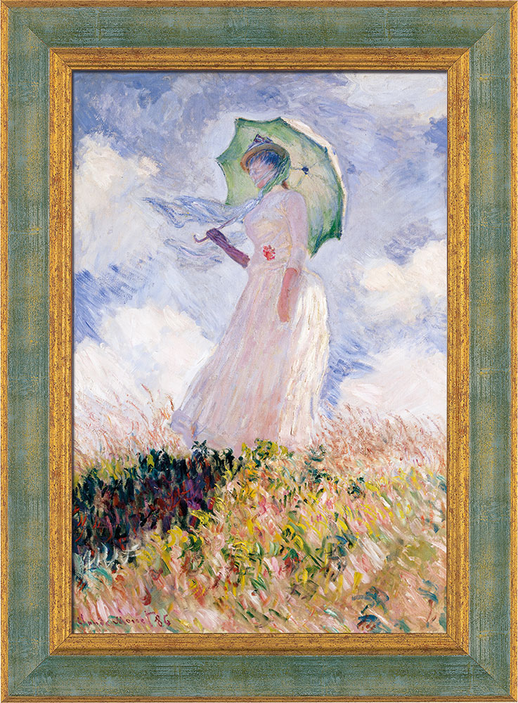 Claude Monet: Bild 'Frau mit Sonnenschirm' (1886), gerahmt