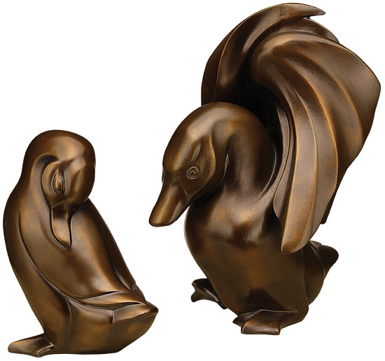 Jagna Weber: Skulpturenpaar 'Ente und Erpel', Version in Kunstbronze