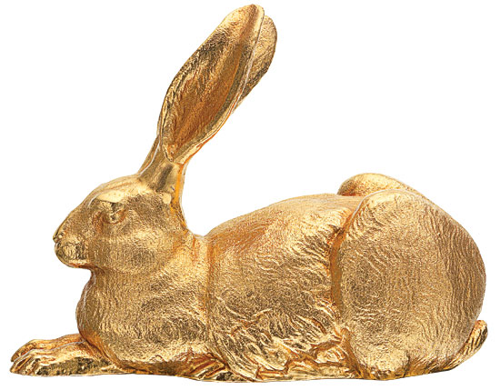 Ottmar Hörl: Skulptur 'Dürer-Hase', Version Bronze vergoldet