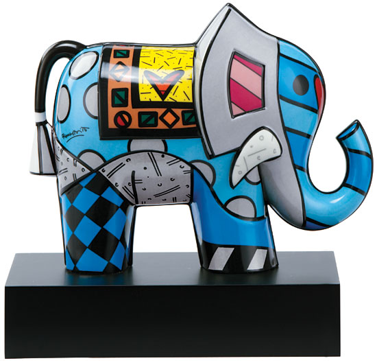 Romero Britto: Porzellanskulptur 'Great India II'