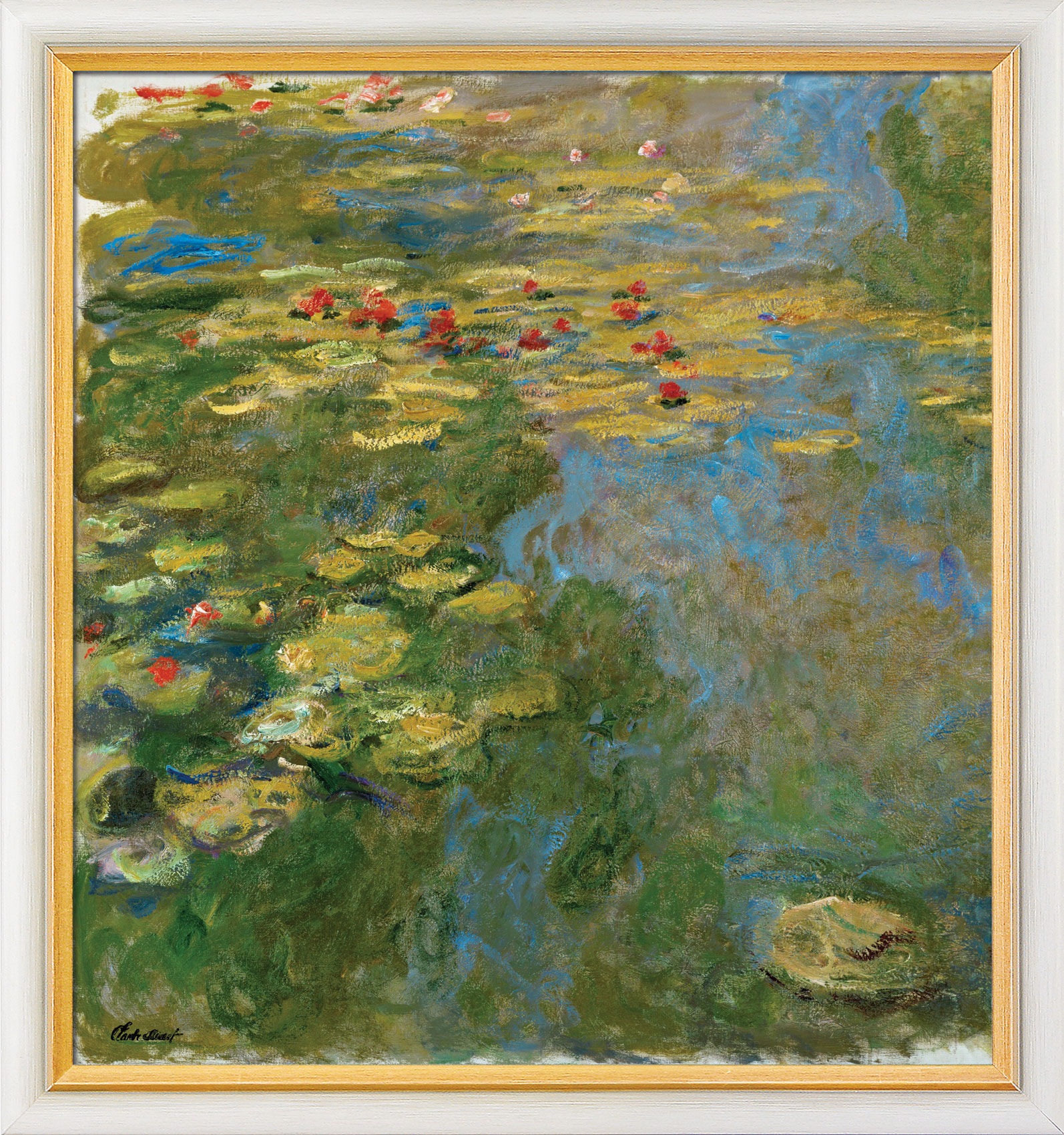 Claude Monet: Bild 'Le Bassin aux Nymphéas, Partie Gauche - Der Seerosenteich, linker Teil' (1917-19), gerahmt