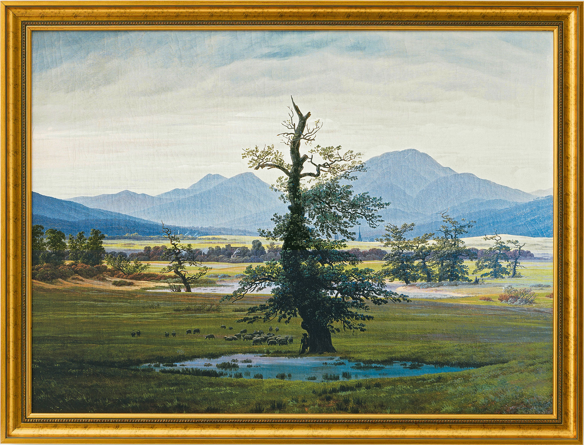 Caspar David Friedrich: Bild 'Der einsame Baum' (1822), gerahmt