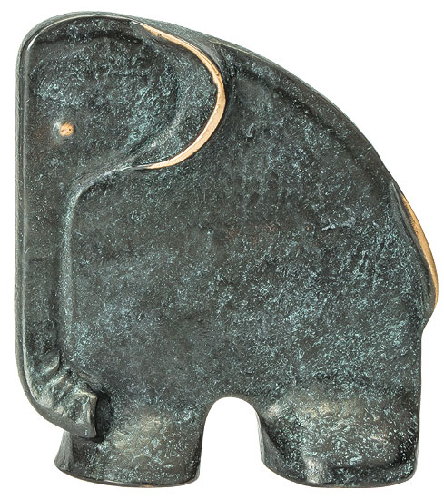 Raimund Schmelter: Skulptur / Buchstütze 'Elefant', Bronze