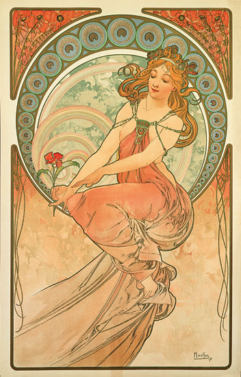 Alphonse Mucha: Glasbild 'Die Malerei' (1898)