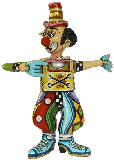 Tom's Drag: Skulptur 'Clown Max', handbemalt