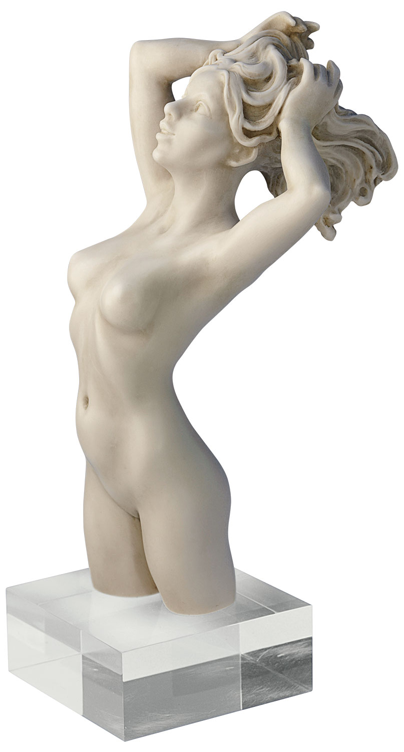 Roman Johann Strobl: Skulptur 'Weiblicher Akt', Version in Kunstmarmor