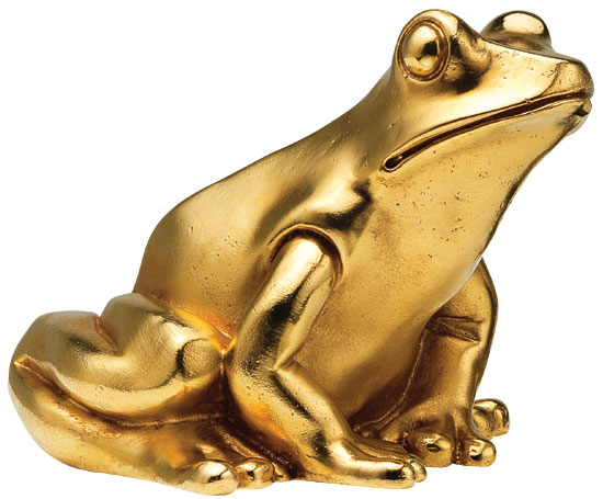 Ottmar Hörl: Skulptur 'Froschkönig', Version vergoldet