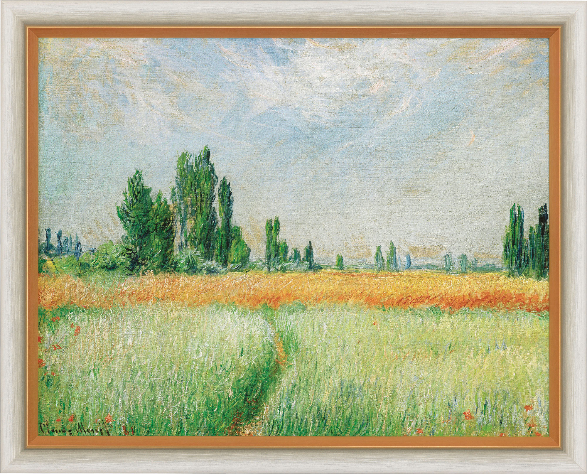 Claude Monet: Bild 'Weizenfeld' (1881), gerahmt