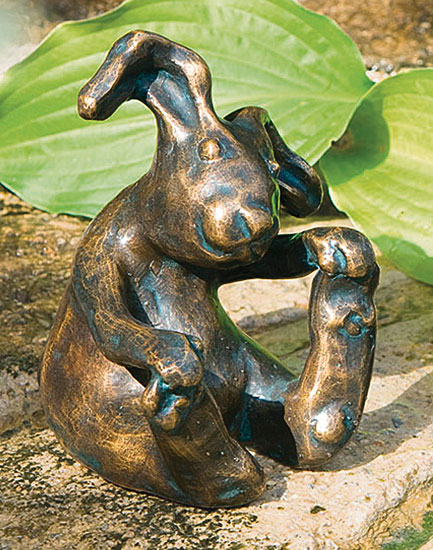 Gartenskulptur 'Hase Kasper', Bronze