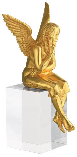 Ottmar Hörl: Skulptur 'Schutzengel', Version vergoldet inkl. Sockel