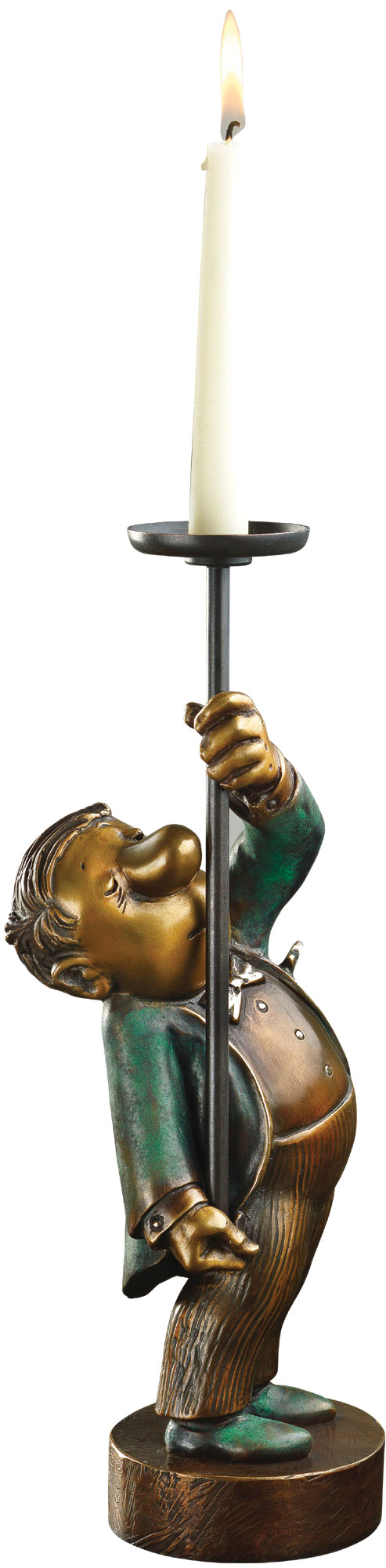 Loriot: 'Loriots Kerzenhalter', Version in Bronze, Skulptur